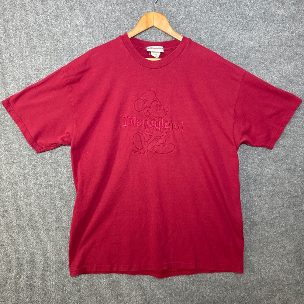 Disneyland Mickey Mouse Shirt X Large Red Embroidered USA Made‎